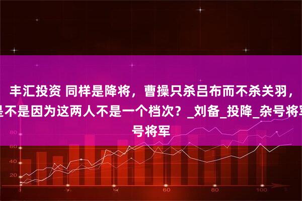 丰汇投资 同样是降将，曹操只杀吕布而不杀关羽，是不是因为这两人不是一个档次？_刘备_投降_杂号将军